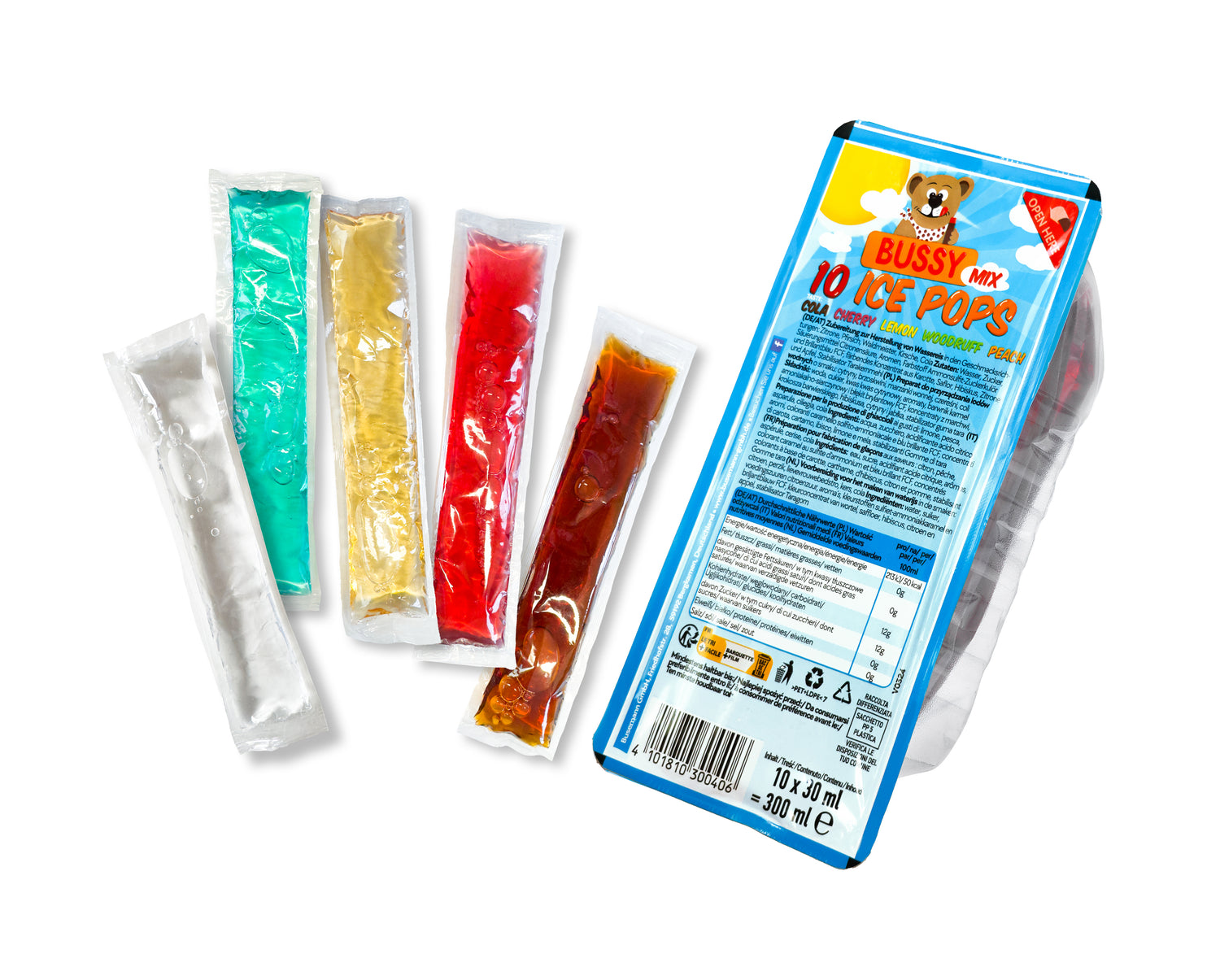 BUSSY MIX ICE POPS 300ml Produktabbildung mit Strips